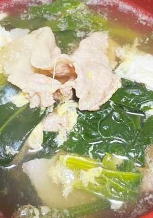 ほうれん草と豚肉のスープ-レシピのメイン写真