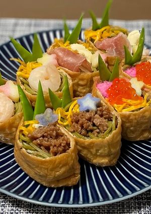 パーティお祝いに蕎麦稲荷-レシピのメイン写真