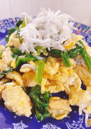 ふんわり卵炒め♡ほうれん草としらすも＋♡-レシピのメイン写真