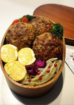 のっけ弁当2022.02.28ハンバーグ-レシピのメイン写真