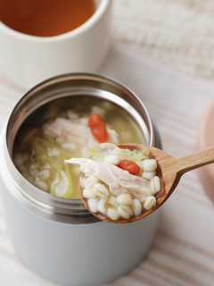 スープジャーだけで!かんたんもち麦参鶏湯-レシピのメイン写真