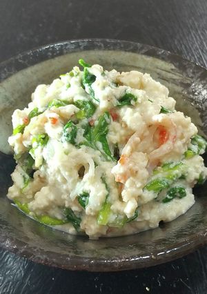 セロリの葉レンジ1分☆カニカマ豆腐白和え-レシピのメイン写真