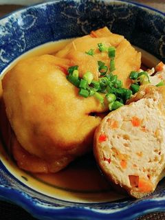 鶏ひき肉の油揚げ袋煮-レシピのメイン写真