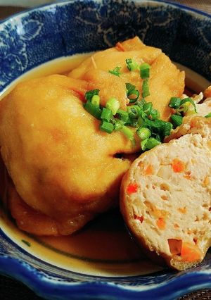 鶏ひき肉の油揚げ袋煮-レシピのメイン写真