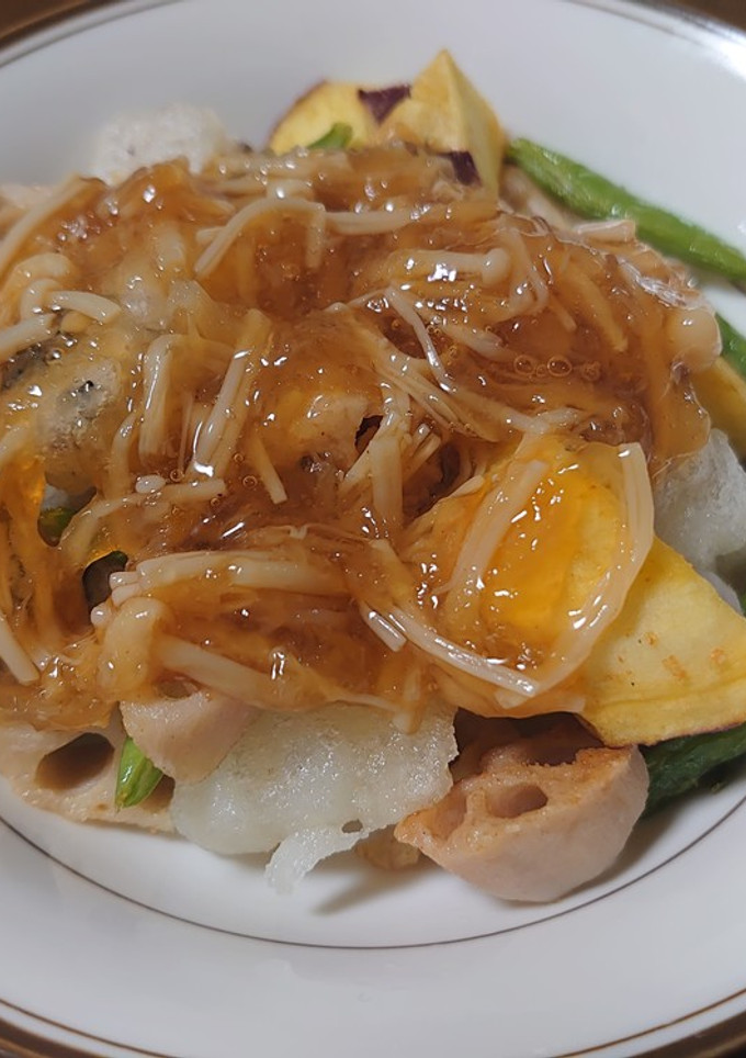 揚げ餅と野菜のみぞれあんかけ-レシピのメイン写真