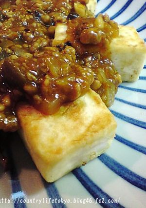 豆腐のステーキ　カレー風味のあんかけ添え-レシピのメイン写真