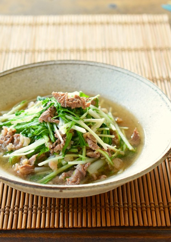 水菜と牛肉のさっと煮-レシピのメイン写真