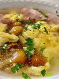なめことベーコンの卵スープ-レシピのメイン写真