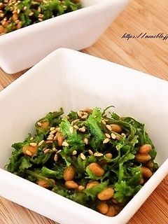 わさび菜とめかぶの納豆和え-レシピのメイン写真