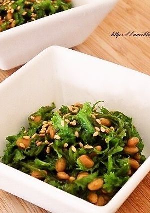 わさび菜とめかぶの納豆和え-レシピのメイン写真