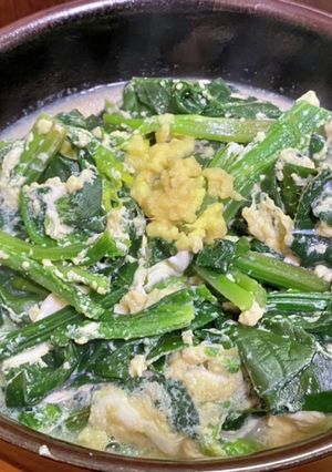 ほうれん草たっぷりの卵とじうどん-レシピのメイン写真