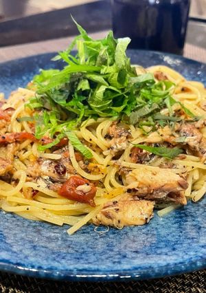 梅干しとオイルサーディンのパスタ-レシピのメイン写真