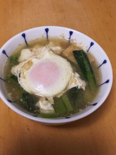 小松菜と油揚げの簡単味噌汁-レシピのメイン写真