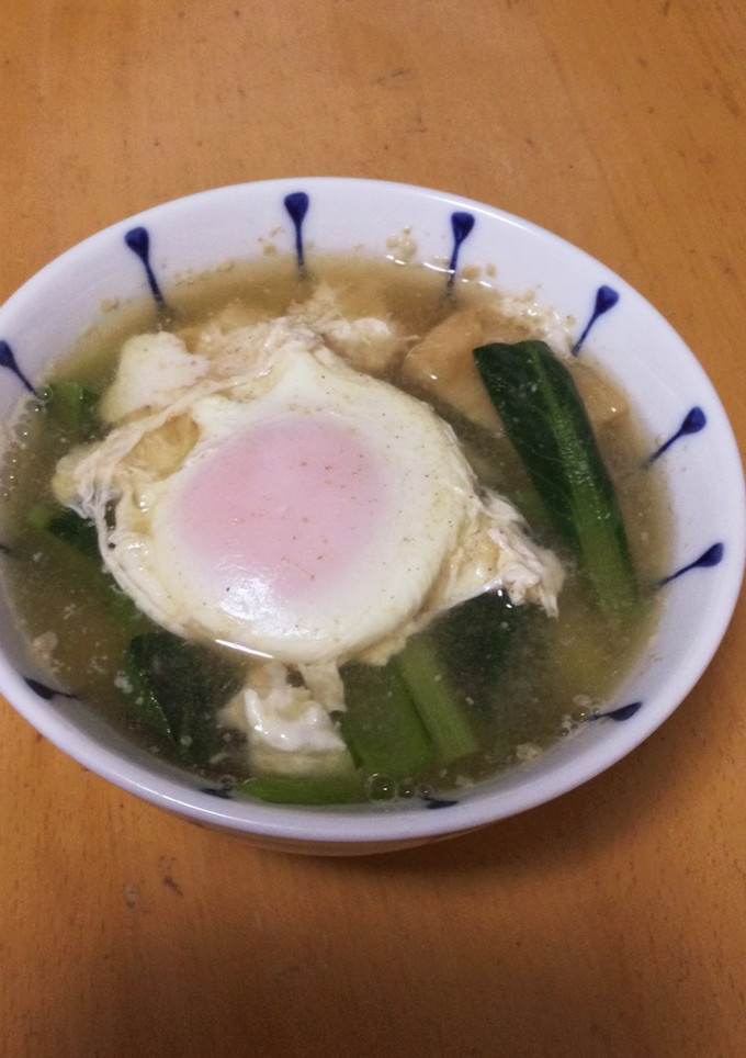 小松菜と油揚げの簡単味噌汁-レシピのメイン写真