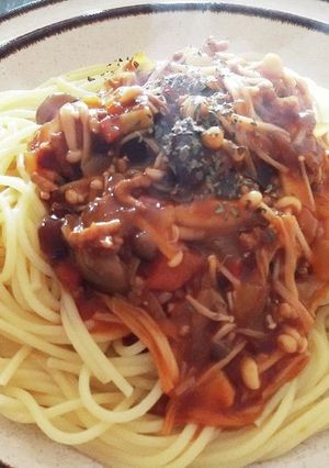 ミートソースパスタ-レシピのメイン写真
