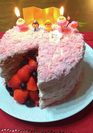 米粉でひな祭りケーキ☆ギミックケーキ-レシピのメイン写真