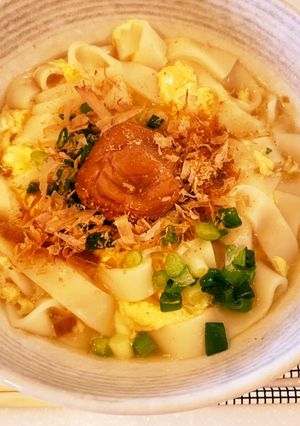 ふんわりあったか梅卵きしめん-レシピのメイン写真
