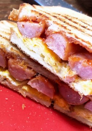 ウィンナーエッグホットサンド-レシピのメイン写真
