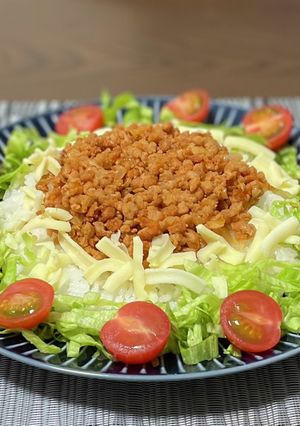 大豆ミートでタコライス-レシピのメイン写真