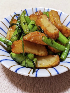 春菊の茎とさつま揚げのきんぴら-レシピのメイン写真