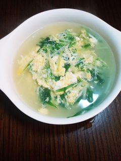 簡単☆水菜と卵のスープ-レシピのメイン写真