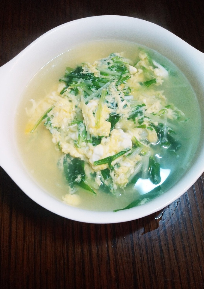 簡単☆水菜と卵のスープ-レシピのメイン写真