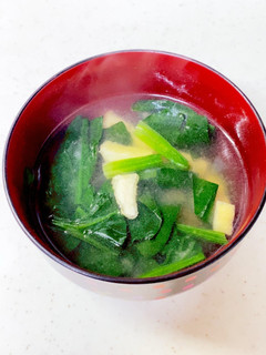 ほうれん草と油揚げの味噌汁^^-レシピのメイン写真