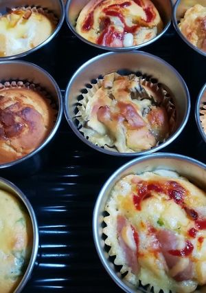 米粉と大豆粉ﾍﾞｰｺﾝｴｯｸﾞﾏﾌｨﾝ。-レシピのメイン写真