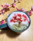 桜の花 ラテアート♪ひな祭りにも