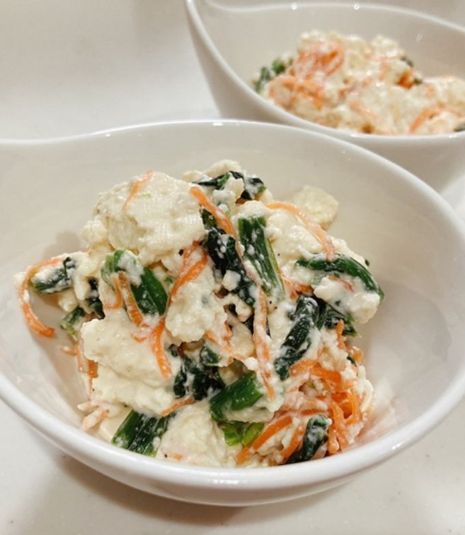 めんつゆで簡単☆豆腐の白あえ風サラダ by ♡ひでぽん