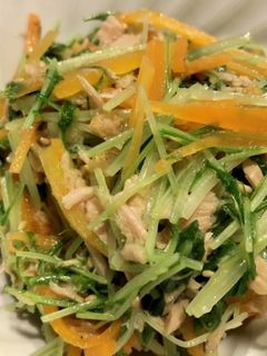 レンジで簡単★水菜と人参のナムル-レシピのメイン写真