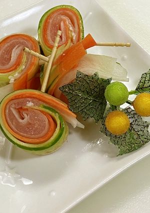 色とりどりな生ハムロール-レシピのメイン写真
