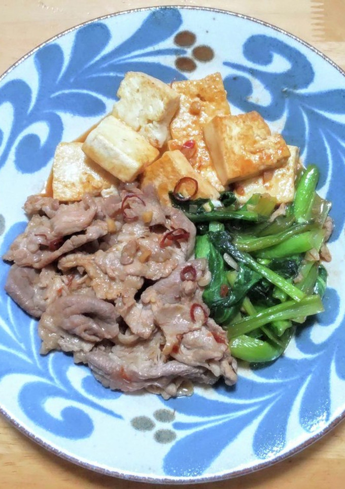 豚こま肉と木綿豆腐と小松菜の中華炒め-レシピのメイン写真