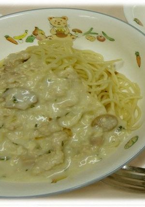【学校給食】ホワイトボロネーズスパゲティ-レシピのメイン写真