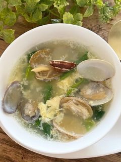 ほうれん草とあさりの卵スープ-レシピのメイン写真