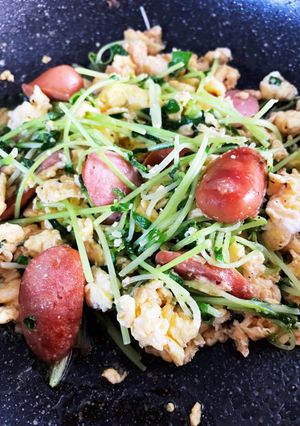 豆苗の卵炒め-レシピのメイン写真