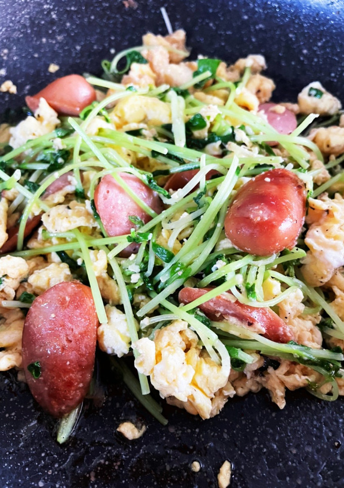 豆苗の卵炒め-レシピのメイン写真