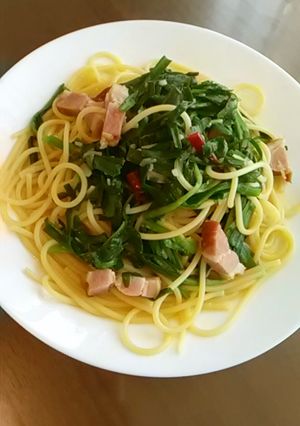 にらたっぷりパスタ　ペペロンチーノ風-レシピのメイン写真