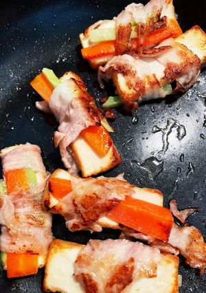 ブロッコリーの茎　厚揚げ豆腐　豚肉巻き-レシピのメイン写真