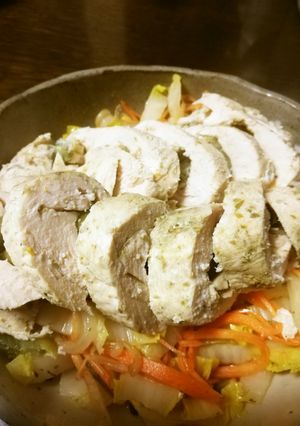 青麻辣醤で鶏ハム-レシピのメイン写真