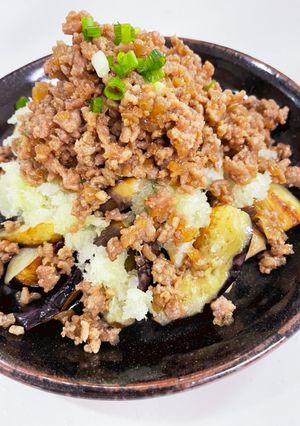 おろしでさっぱり！茄子の甘辛挽肉のっけ-レシピのメイン写真