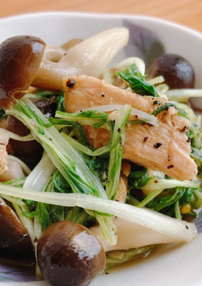 腸活♡水菜とツナとしめじのさっと煮-レシピのメイン写真