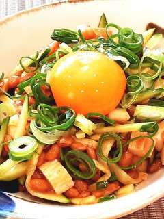 簡単♡ちくわ入り納豆ユッケ♡-レシピのメイン写真
