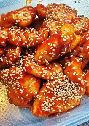 鶏むね肉で ヤンニョムチキン-レシピのメイン写真