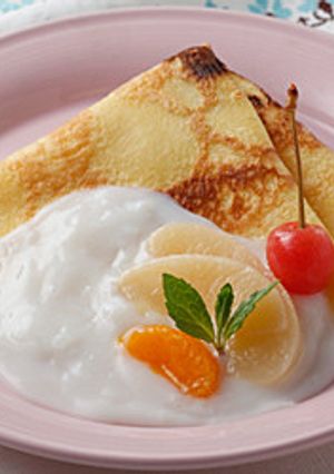 クレープ桃ソース-レシピのメイン写真