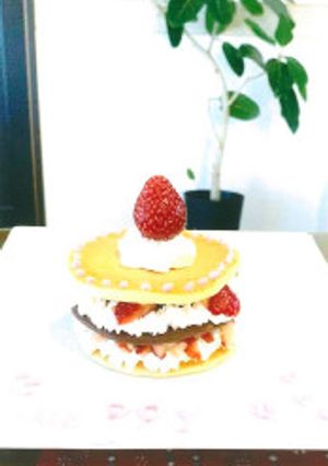 つるつきいちごをつかったパンケーキ-レシピのメイン写真