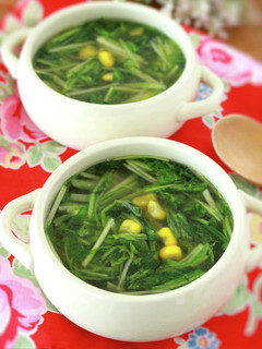 3分で!水菜の中華風スープ-レシピのメイン写真