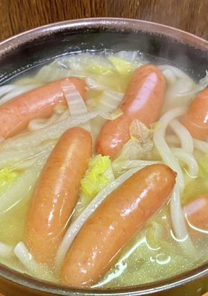 白菜とソーセージのうどん-レシピのメイン写真