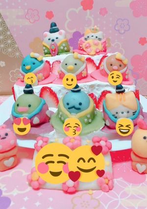 すみっこぐらし ひな祭り ケーキ ひな壇-レシピのメイン写真
