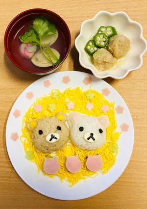 雛祭り　バースデー　リラックマプレート　-レシピのメイン写真